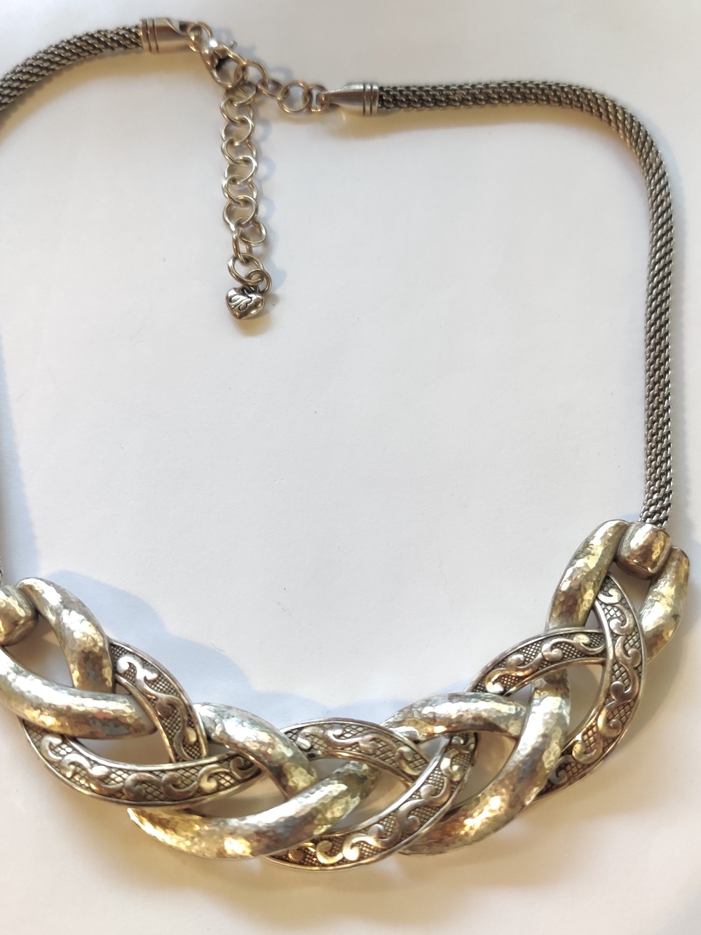 Brighton Silver Braided Link Necklace